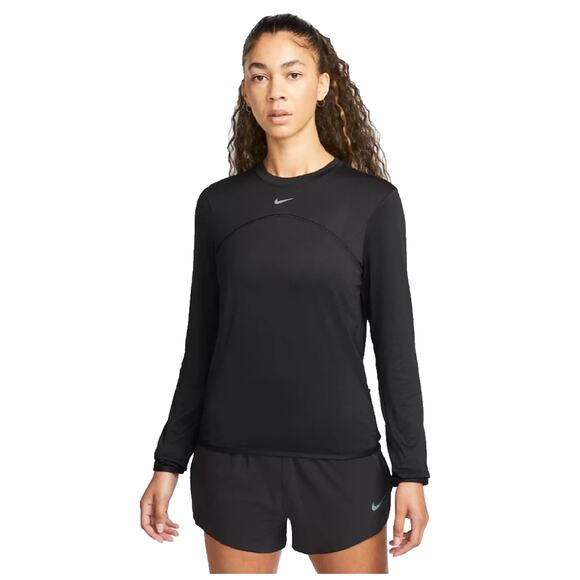 Nike Dri-FIT Swift Element UV Running Top Women's Small Black Crew-Neck - Picture 1 of 5